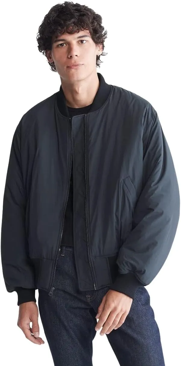 Calvin Klein Men's Matte Logo Zip Bomber Jacket