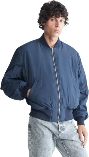 Calvin Klein Men's Matte Logo Zip Bomber Jacket