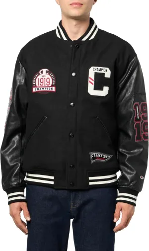 Champion Men's Letterman Varsity Bomber Jacket with Patches