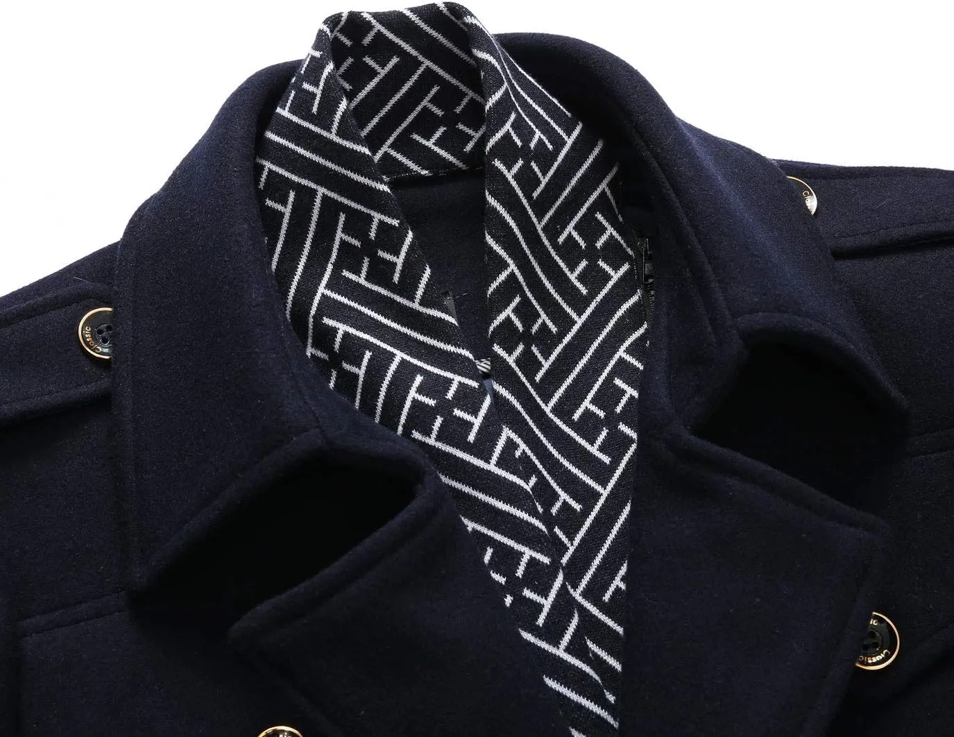 CHARTOU Men's Stylish Scarf Single Breasted Wool Walker Coat Thick Winter Jacket-6 Colors