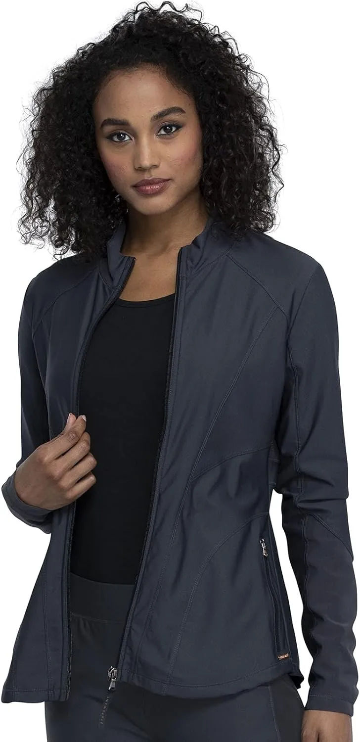 Cherokee Form Women Warm Up Scrubs Jacket Zip Front CK390