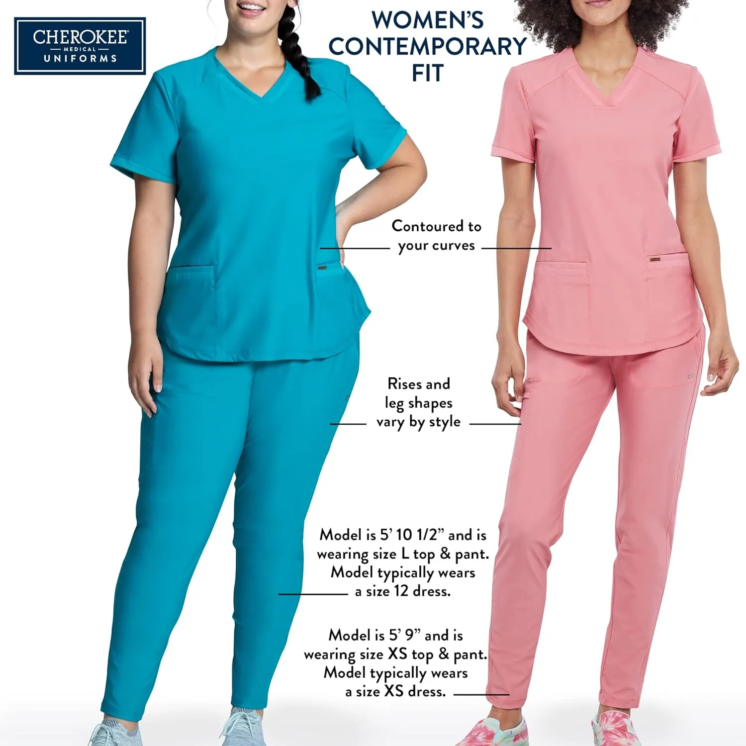 Cherokee Form Women Warm Up Scrubs Jacket Zip Front CK390