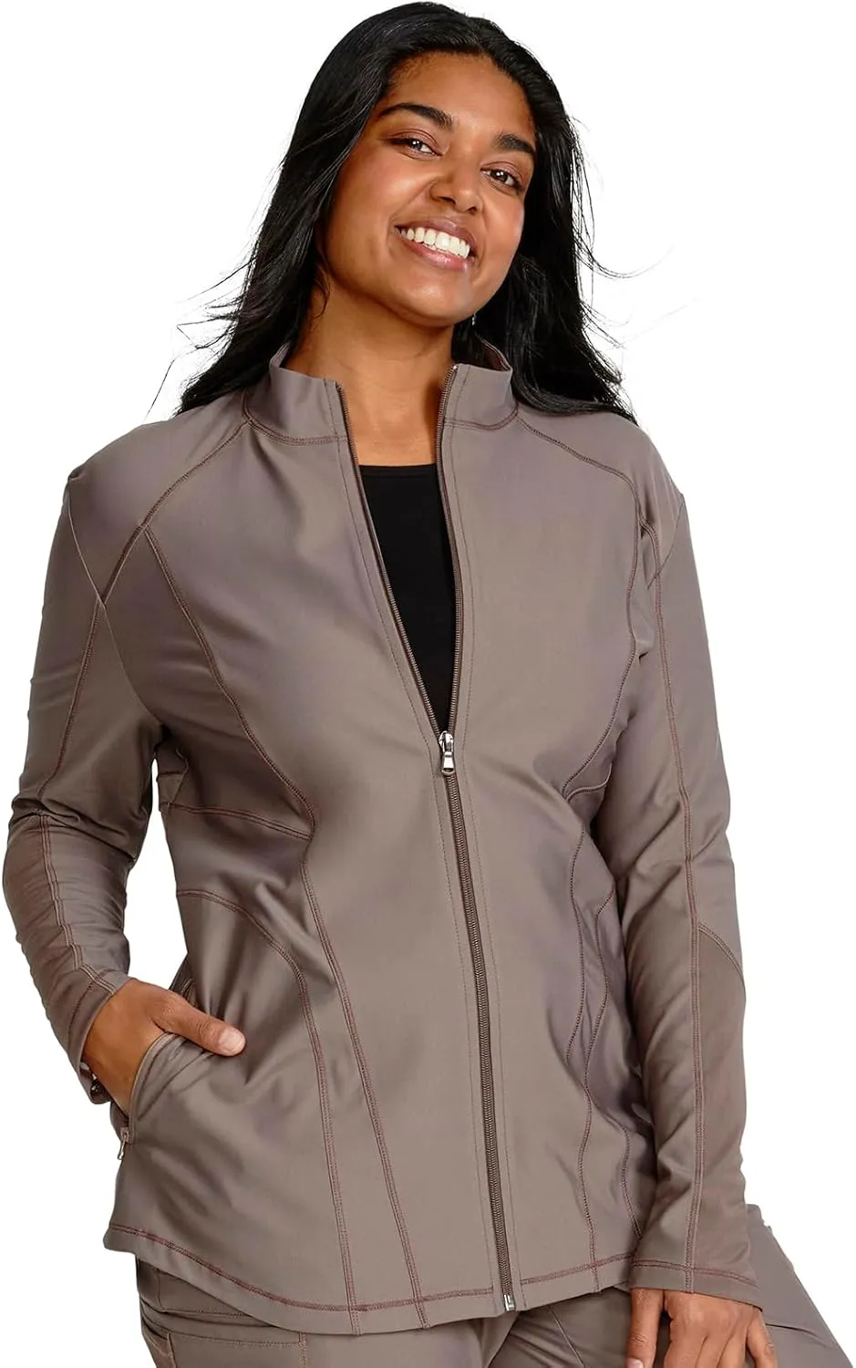 Cherokee Form Women Warm Up Scrubs Jacket Zip Front CK390