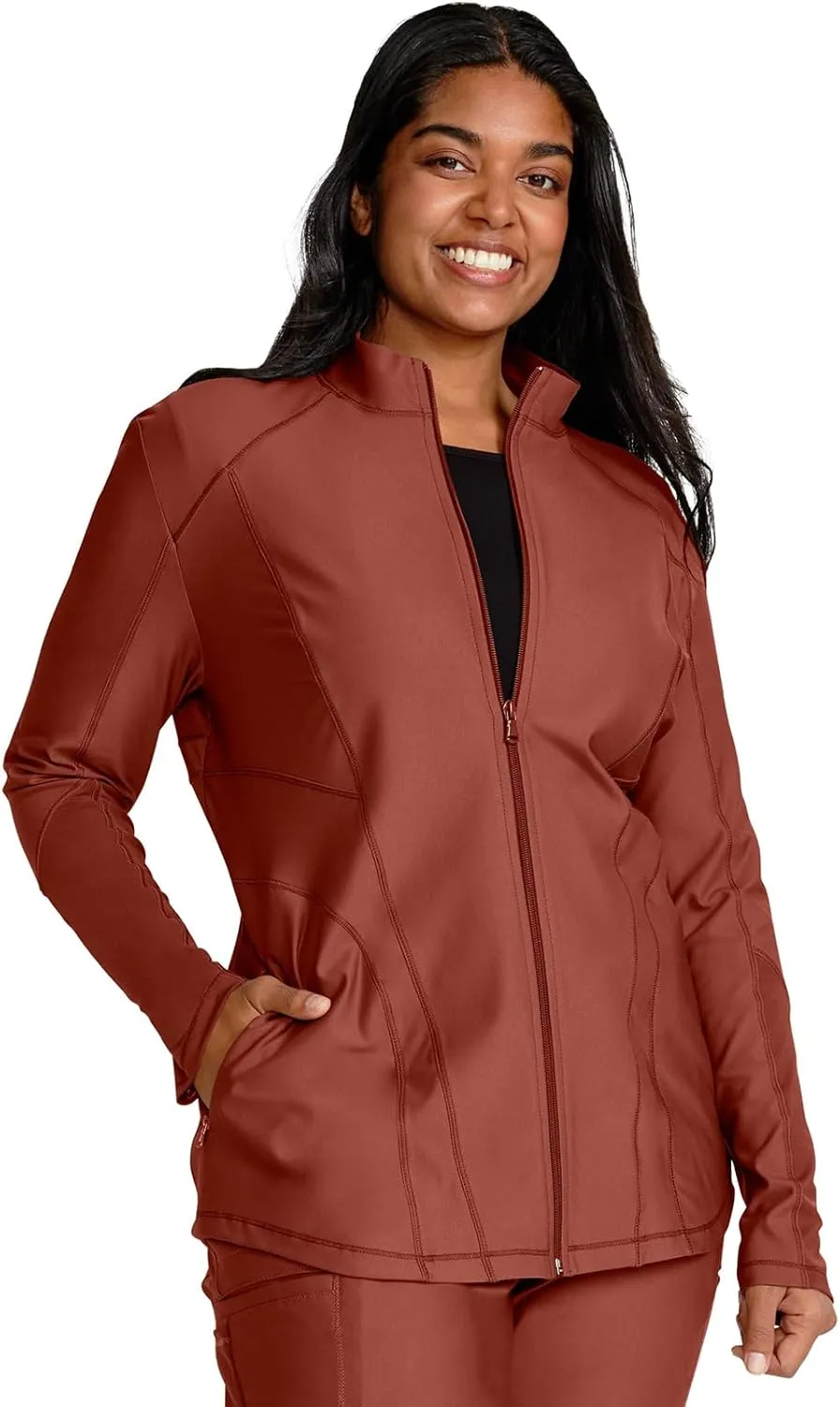 Cherokee Form Women Warm Up Scrubs Jacket Zip Front CK390