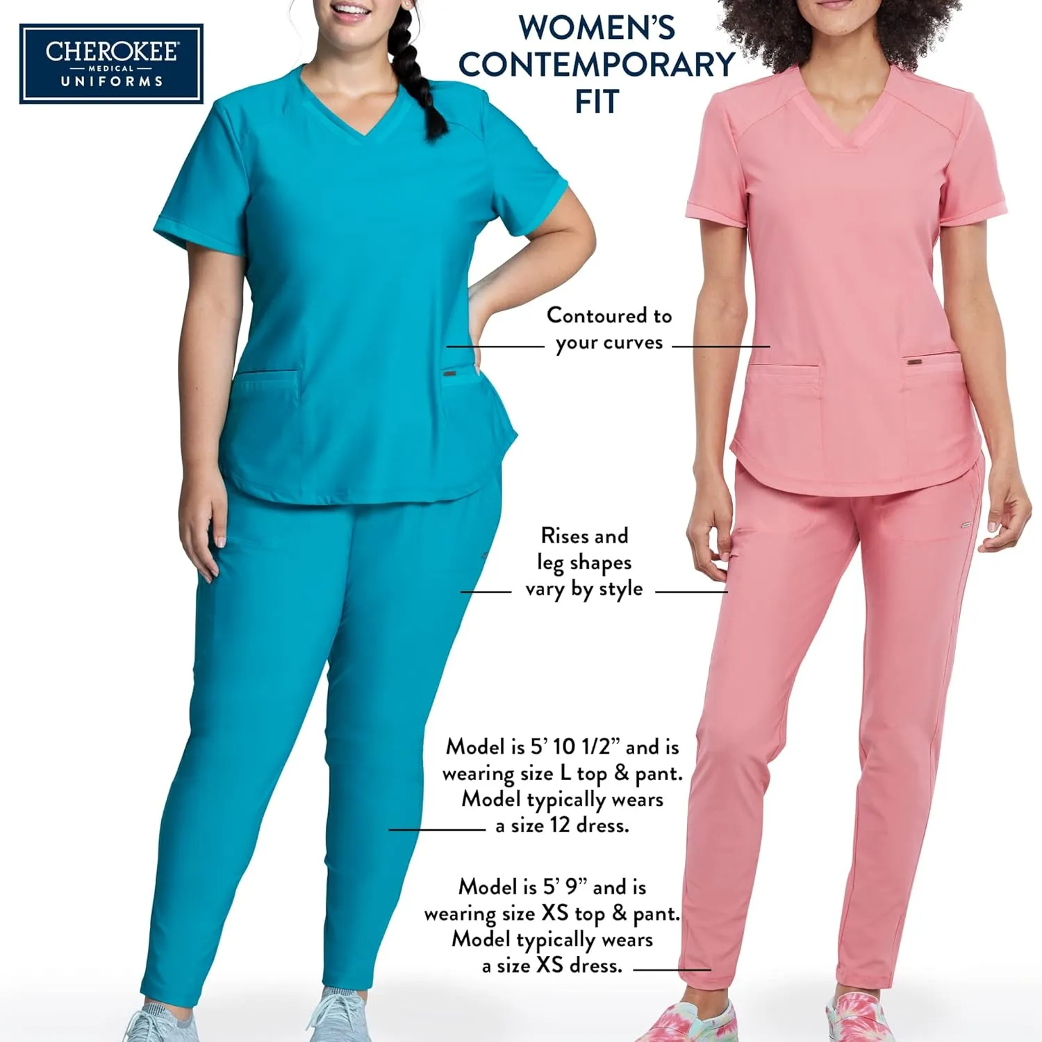 Cherokee Form Women Warm Up Scrubs Jacket Zip Front CK390