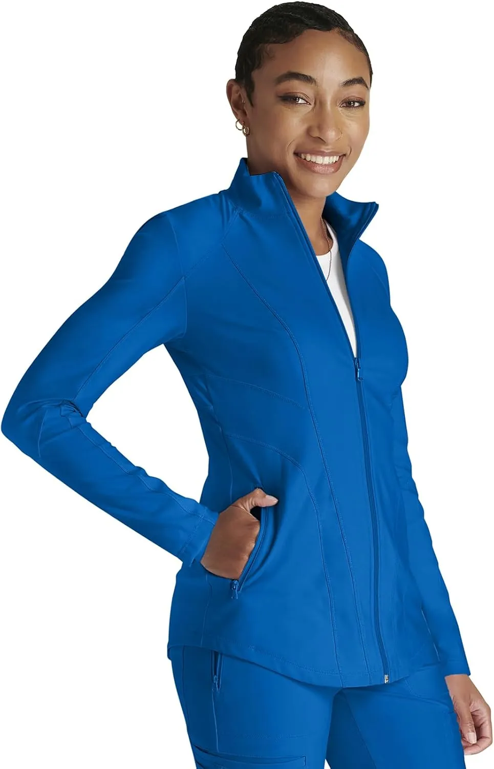 Cherokee Form Women Warm Up Scrubs Jacket Zip Front CK390