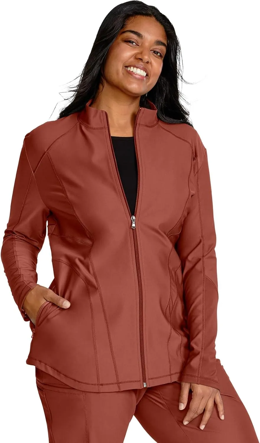 Cherokee Form Women Warm Up Scrubs Jacket Zip Front CK390