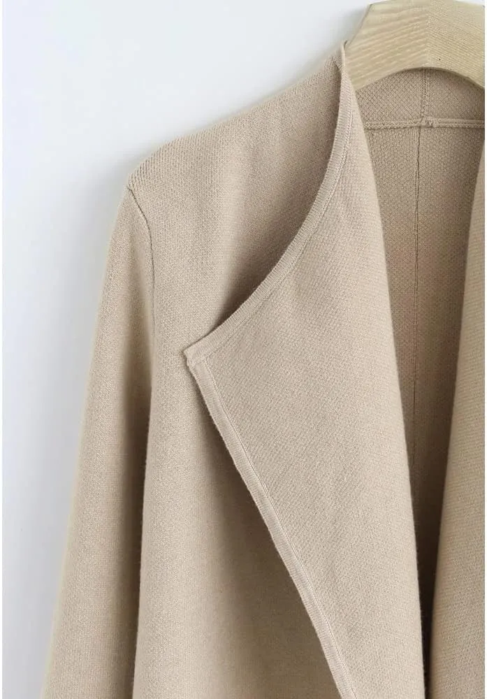 CHICWISH Women's Classy Open Front Knit Coat Cardigan Coatigan Light Jacket