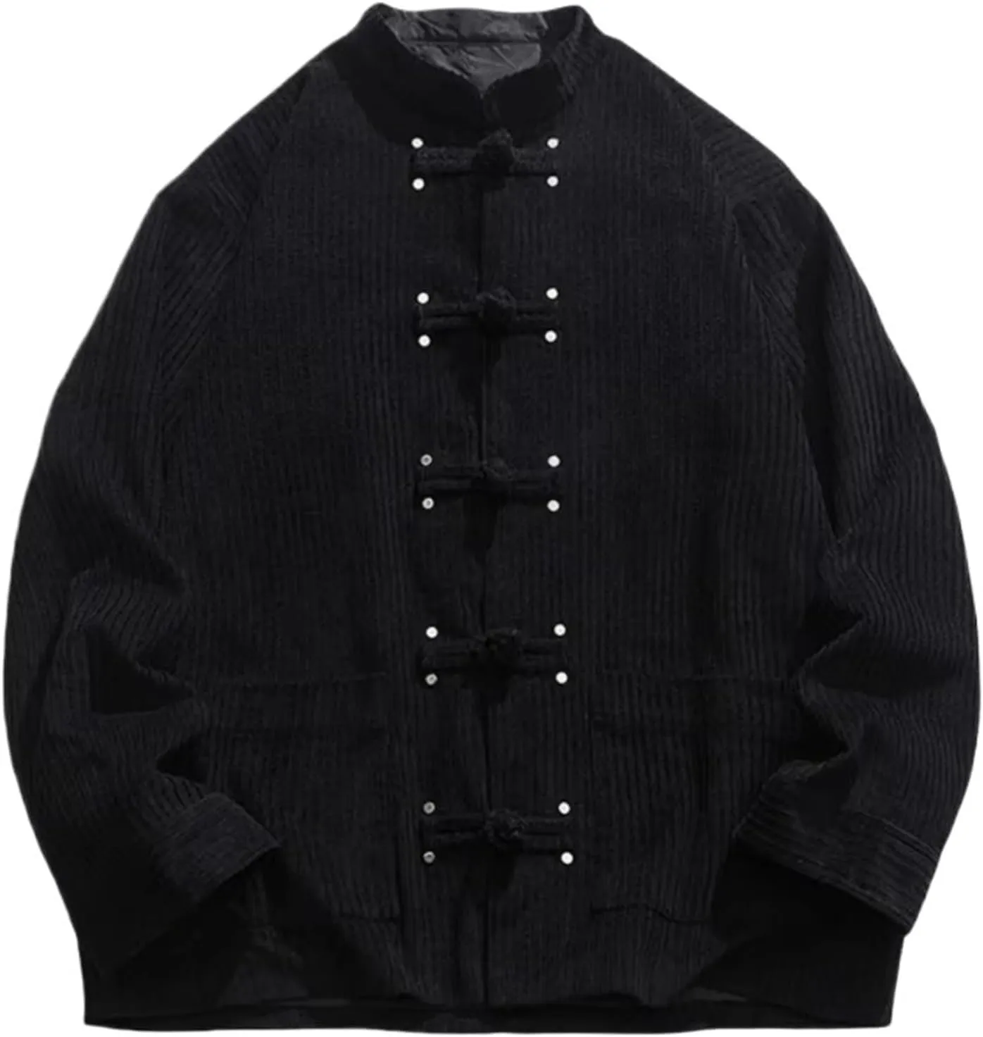 Chinese Style Jackets Mens Thick Jacket Warm Retro Cotton Padded Jacket Disc Buckle Solid Winter Jacket Men Coat
