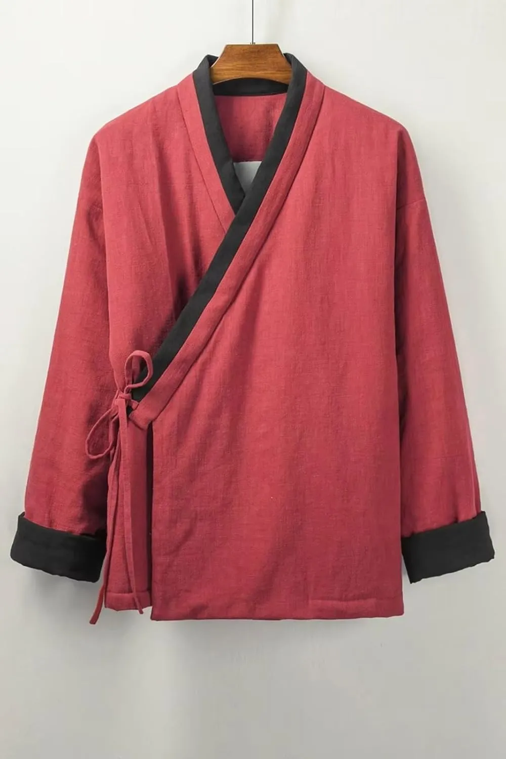 Chinese Style Parkas Men Streetwear Kimono Jacket Mens Kung Fu Cotton-padded Man Linen Coats Male Tang Suit