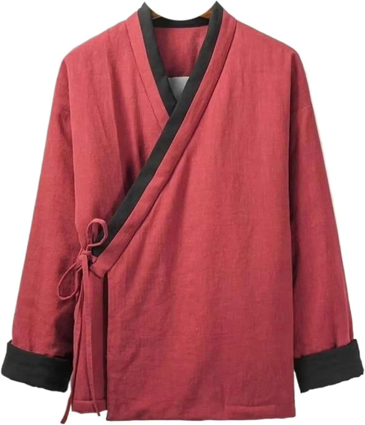 Chinese Style Parkas Men Streetwear Kimono Jacket Mens Kung Fu Cotton-padded Man Linen Coats Male Tang Suit