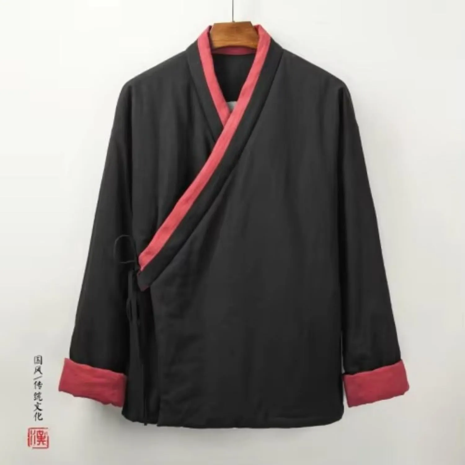 Chinese Style Parkas Men Streetwear Kimono Jacket Mens Kung Fu Cotton-padded Man Linen Coats Male Tang Suit