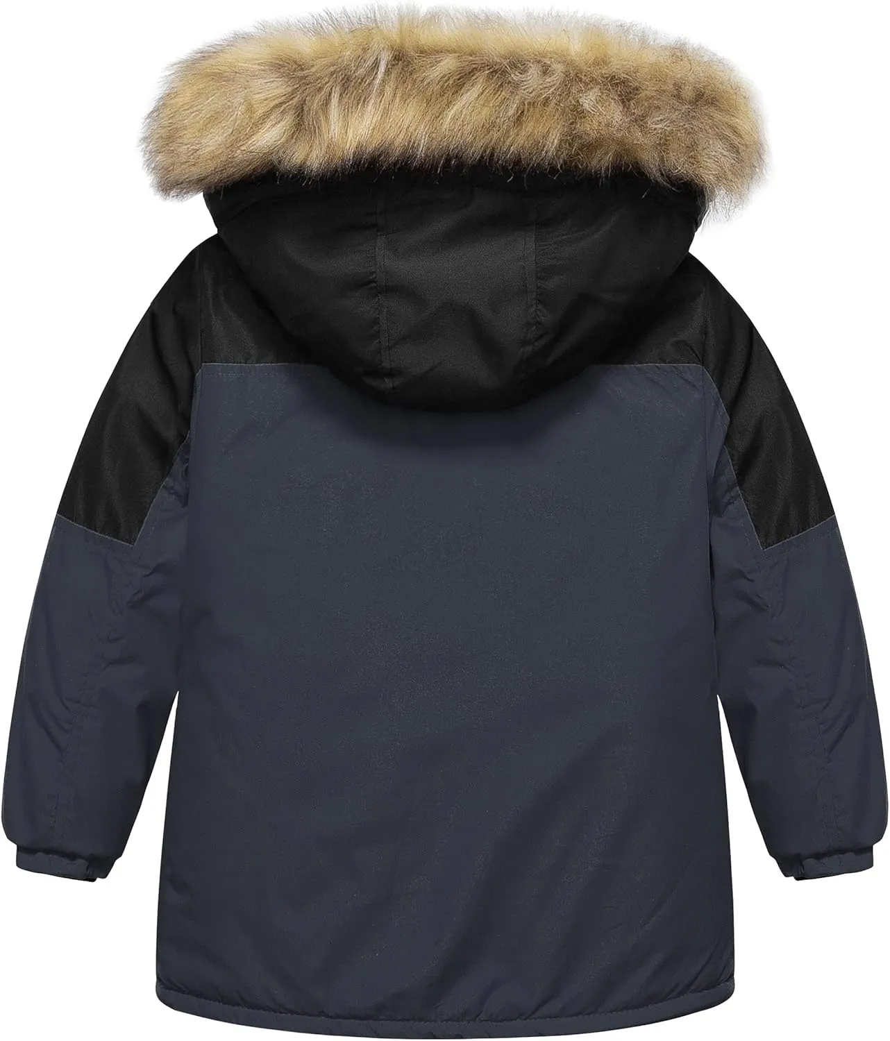 Chrisuno Boy's Med-length Parka Winter Coat Waterproof Outwear Ski Snow Jackets Thick Padded Insulated Windbreaker