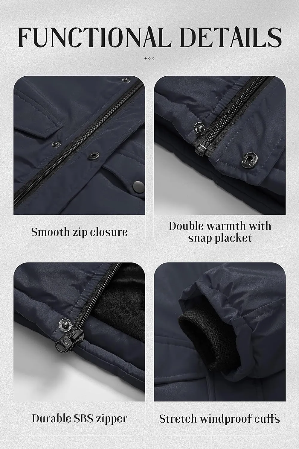 Chrisuno Boy's Med-length Parka Winter Coat Waterproof Outwear Ski Snow Jackets Thick Padded Insulated Windbreaker