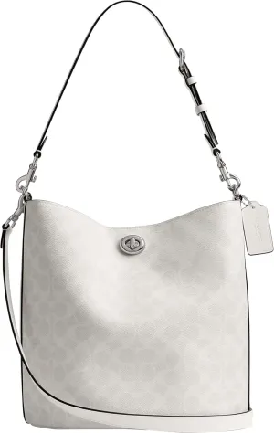 Coach Willow Soft Bucket Bag in Signature Canvas, LH/White Chalk