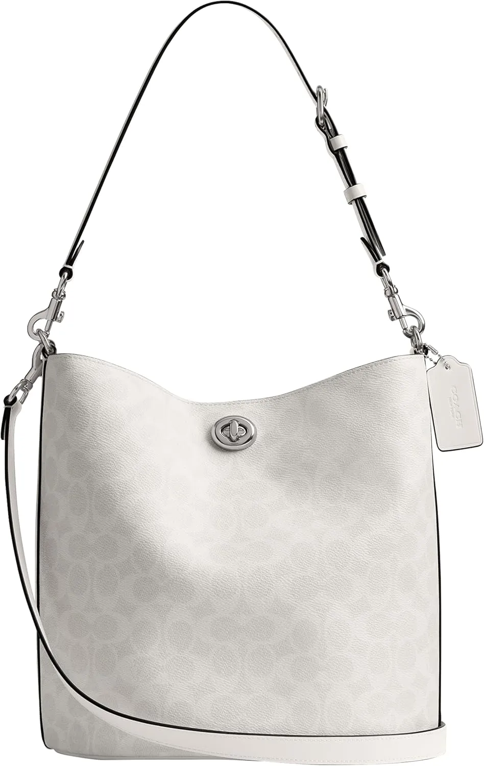 Coach Willow Soft Bucket Bag in Signature Canvas, LH/White Chalk