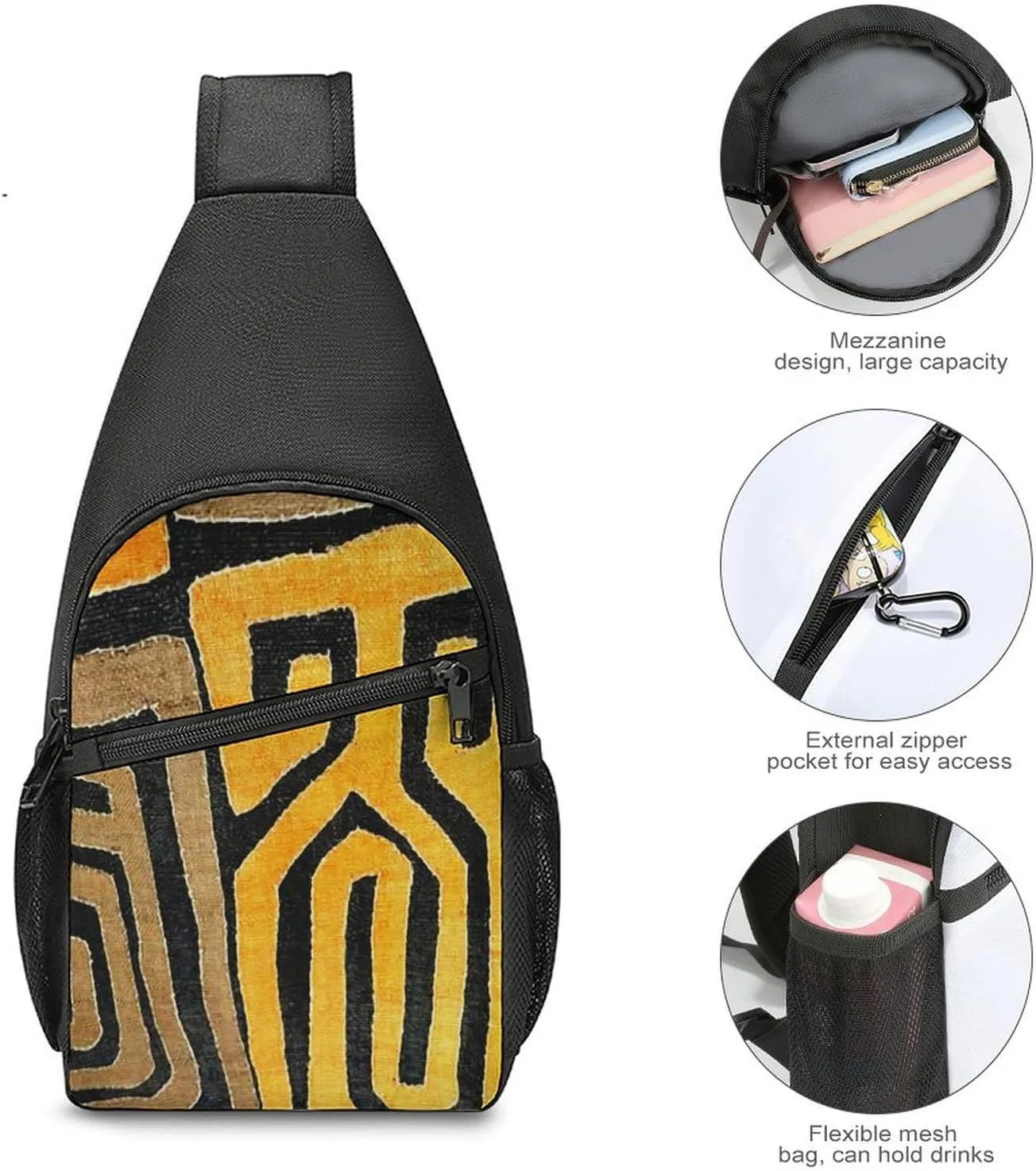 Contemporary African Mud Cloth Simple And Atmospheric Large Capacity Chest Bag