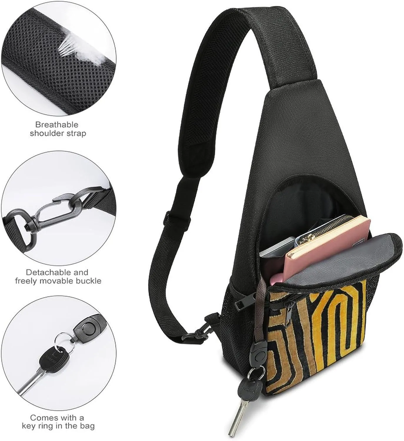 Contemporary African Mud Cloth Simple And Atmospheric Large Capacity Chest Bag