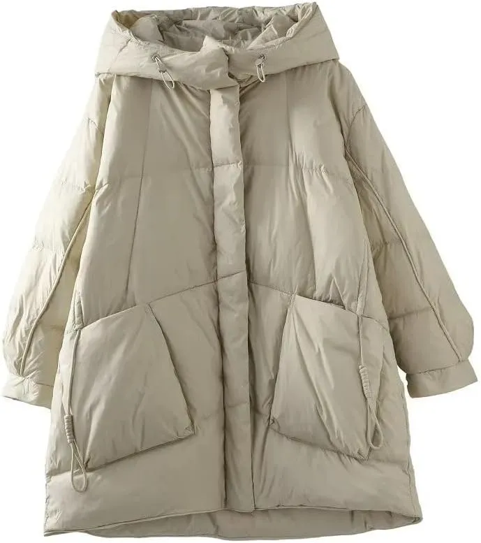 Cotton jacket women winter Korean loose thick warm hooded padded clothes Mid-Length coat female
