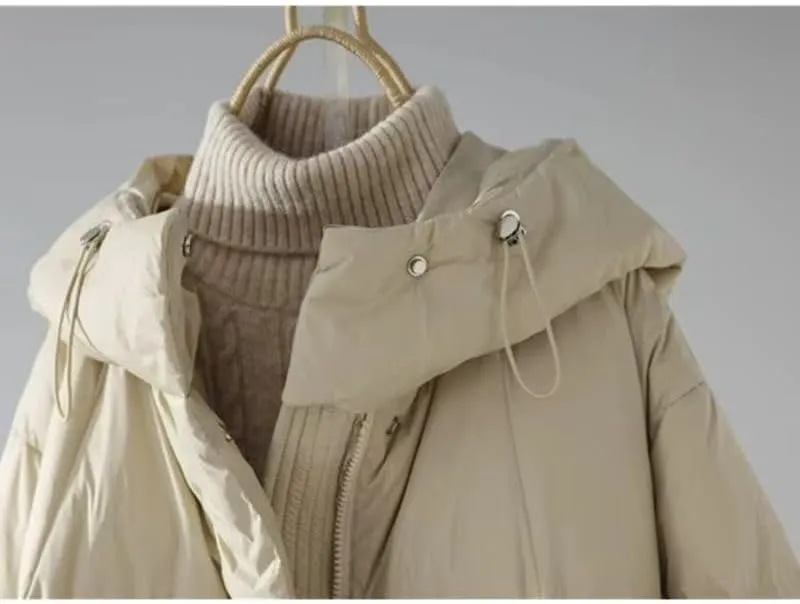 Cotton jacket women winter Korean loose thick warm hooded padded clothes Mid-Length coat female