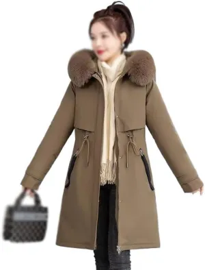 Cotton Padded Winter Jacket Women Warm Hooded Parkas Coat Down Jacket Female Outerwear