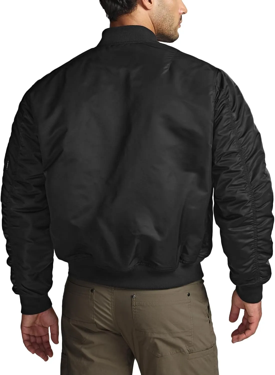 CQR Men's Casual Bomber Jacket, Outdoor Fall/Winter Zip-Up Windbreaker, Water Resistant Padded MA-1 Flight Jacket with Pocket