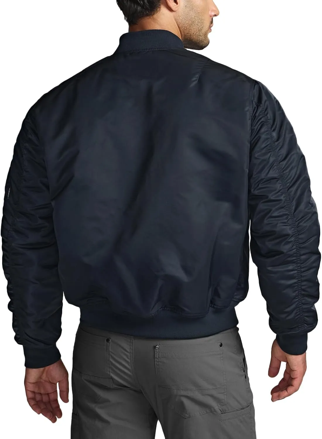 CQR Men's Casual Bomber Jacket, Outdoor Fall/Winter Zip-Up Windbreaker, Water Resistant Padded MA-1 Flight Jacket with Pocket