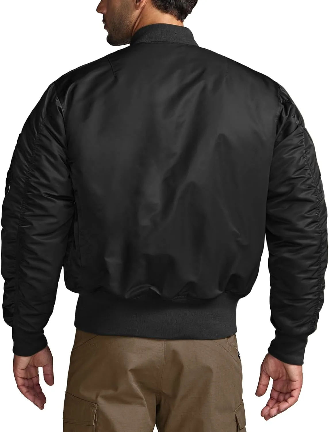 CQR Men's Casual Bomber Jacket, Outdoor Fall/Winter Zip-Up Windbreaker, Water Resistant Padded MA-1 Flight Jacket with Pocket