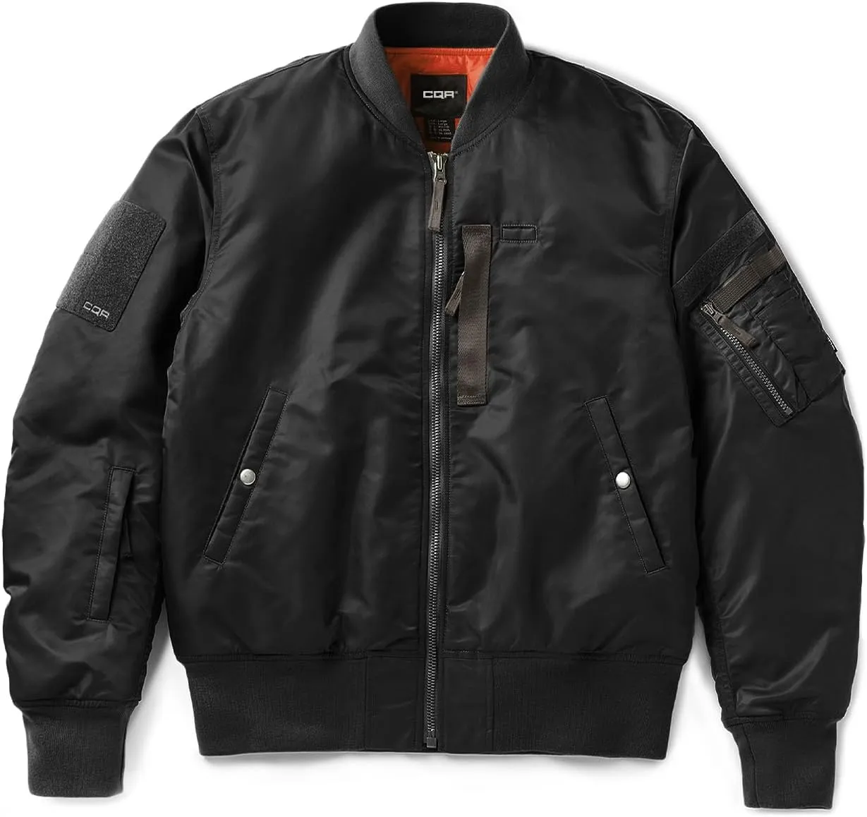 CQR Men's Casual Bomber Jacket, Outdoor Fall/Winter Zip-Up Windbreaker, Water Resistant Padded MA-1 Flight Jacket with Pocket