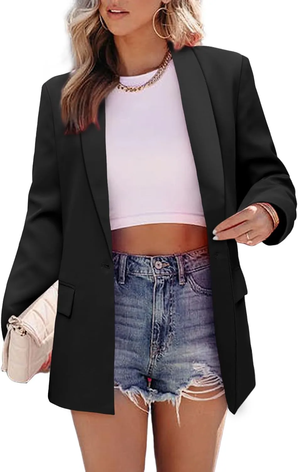 CRAZY GRID Women Business Casual Blazer Jacket Fashion with Lined Work Professional Suit Jacket