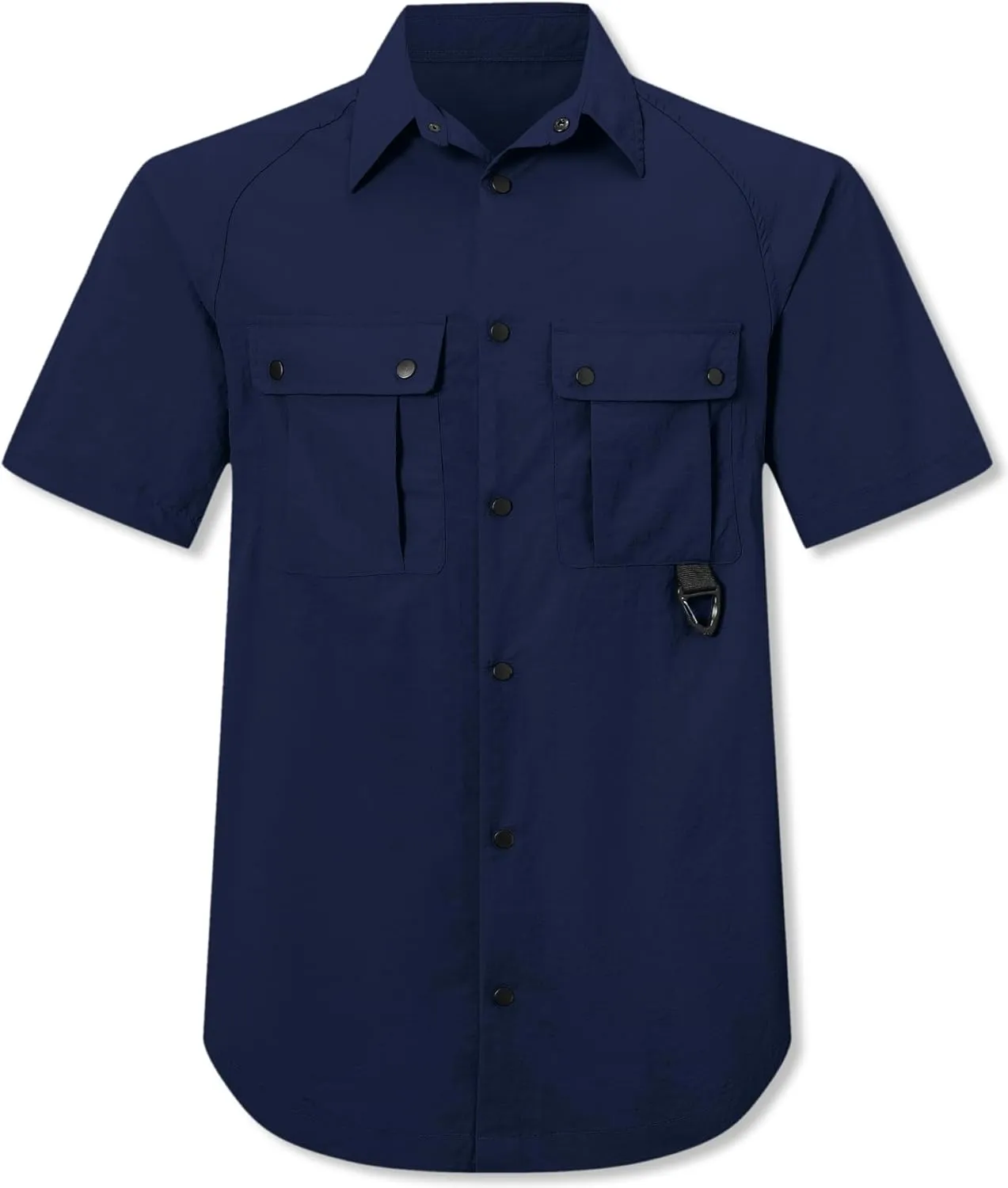 Cromoncent Men's Western Snap Short Sleeve Shirt Casual Two Pockets Quick Dry Waterproof Work Shirts