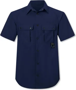 Cromoncent Men's Western Snap Short Sleeve Shirt Casual Two Pockets Quick Dry Waterproof Work Shirts