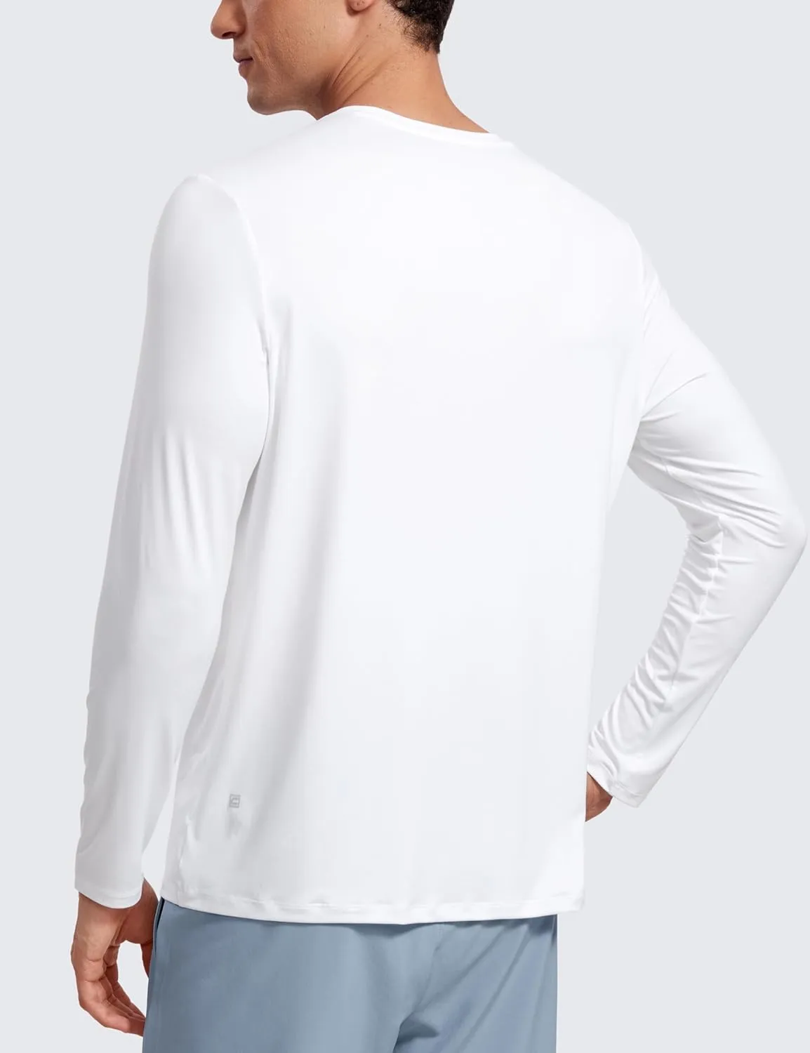 CRZ YOGA Long Sleeve Workout Shirts for Men Lightweight Athletic Gym Running Tops Breathable Casual Tee Shirts