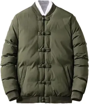DBFBDTU Vintage Chinese Style Men's Cotton-Padded Coat Buttons Down Cotton Jacket For Men Jacket