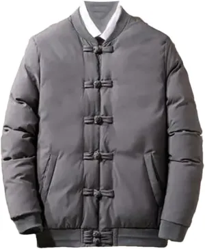 DBFBDTU Vintage Chinese Style Men's Cotton-Padded Coat Buttons Down Cotton Jacket For Men Jacket