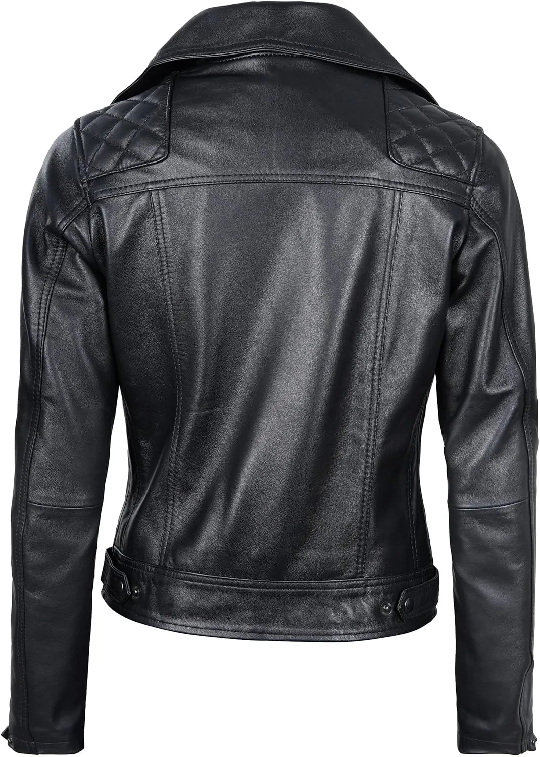 Decrum Leather Jacket Women - Real Lambskin Asymmetrical Style Casual Fashion Leather Jackets For Womens