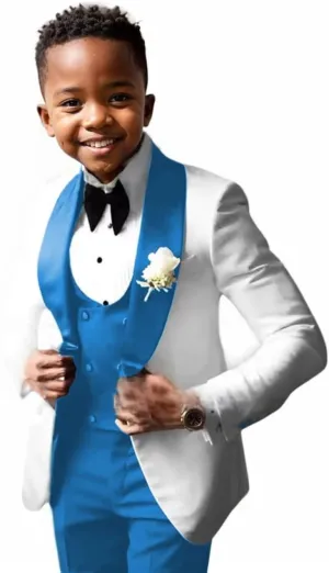DYH Boys Suits 3 Piece Slim Fits Tuxedo Suits for Boy Formal Wear