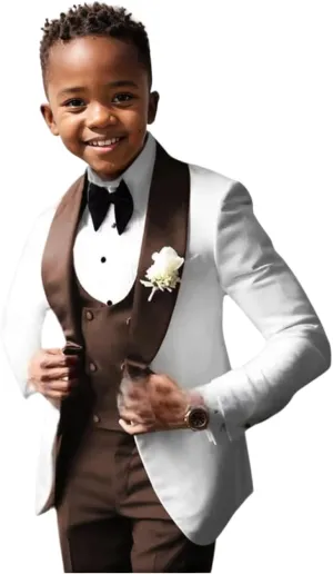 DYH Boys Suits 3 Piece Slim Fits Tuxedo Suits for Boy Formal Wear