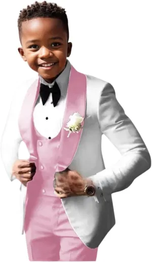 DYH Boys Suits 3 Piece Slim Fits Tuxedo Suits for Boy Formal Wear