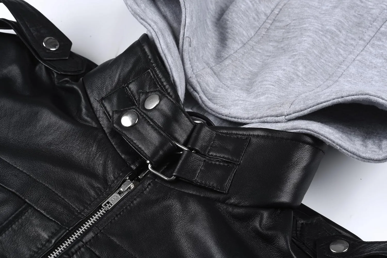 Embrace Cyber-Punk in the Halloween Samurai Black Hooded Gaming 100% real leather Jacket
