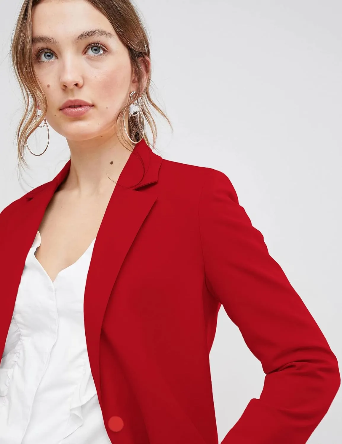 EXTRO&VERT Boyfriend Blazer Jackets for Women Single Button Side Pockets Suit Jacket for Casual Business