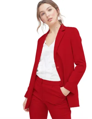 EXTRO&VERT Boyfriend Blazer Jackets for Women Single Button Side Pockets Suit Jacket for Casual Business