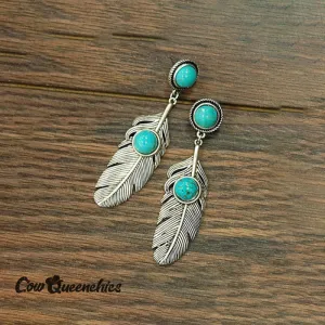 Feather Turquoise Earrings