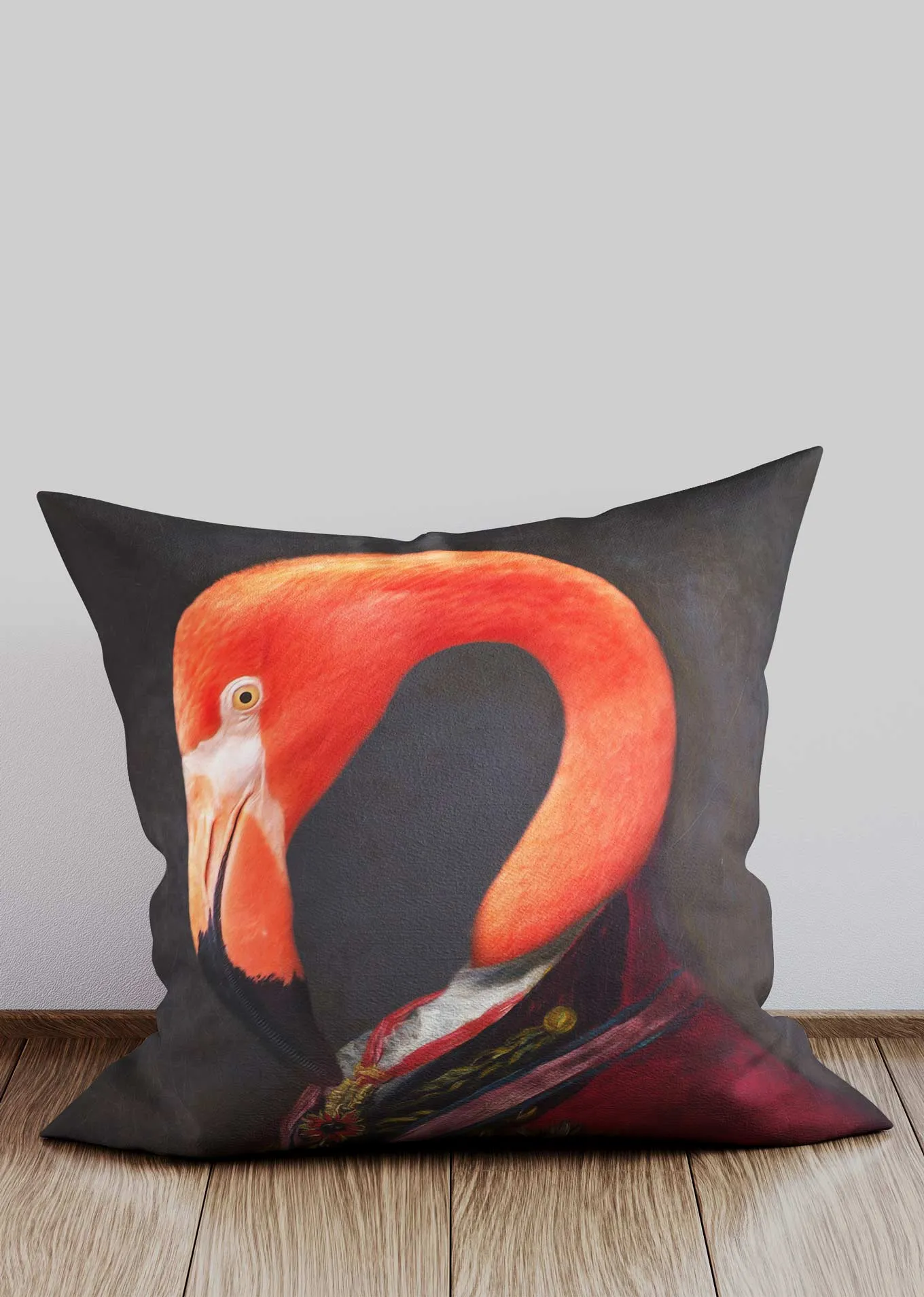 Flamingo Head Portrait Cushion