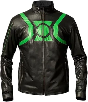 Gardner's Red and Green Lantern Men Faux Leather Jacket