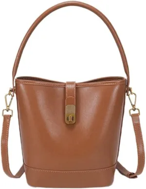 Genuine Leather Bucket Bag Women Versatile Crossbody Shoulder Bag Chic Stylish Versatile Handbag Elegant Luxury