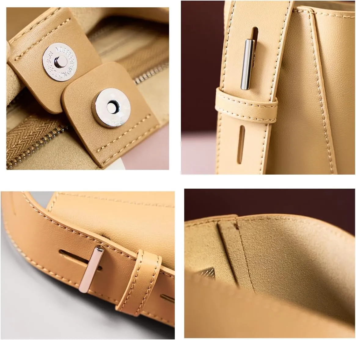 Genuine Leather Large Capacity Hobo Shoulder Bucket Bag for Women Versatile Crossbody Totes Commuting Casual Stylish