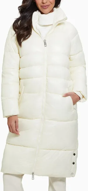 GUESS Women's Cortina Hoodie Long Puffer
