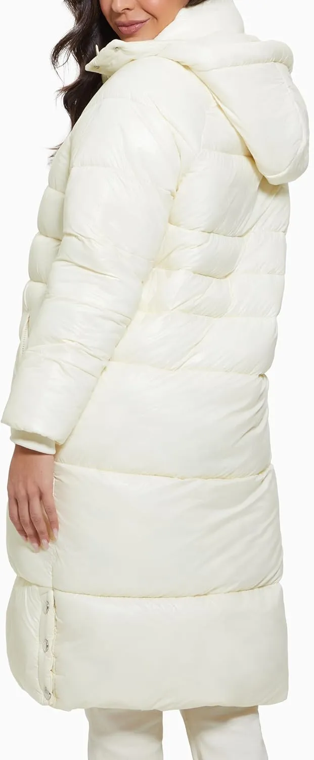 GUESS Women's Cortina Hoodie Long Puffer