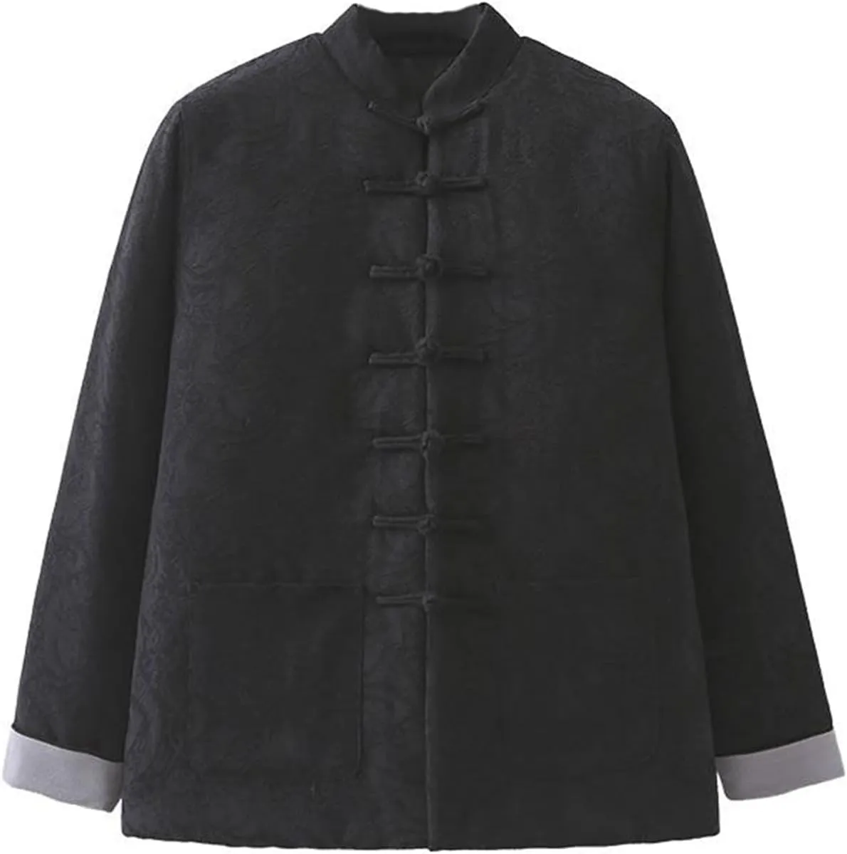 GUOYUXIAO Winter Chinese Style Men's Cotton Jacket, Padded, Thickened, Warm, Cotton Linen Coat